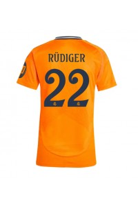 Real Madrid Antonio Rudiger #22 Voetbaltruitje Uit tenue Dames 2024-25 Korte Mouw